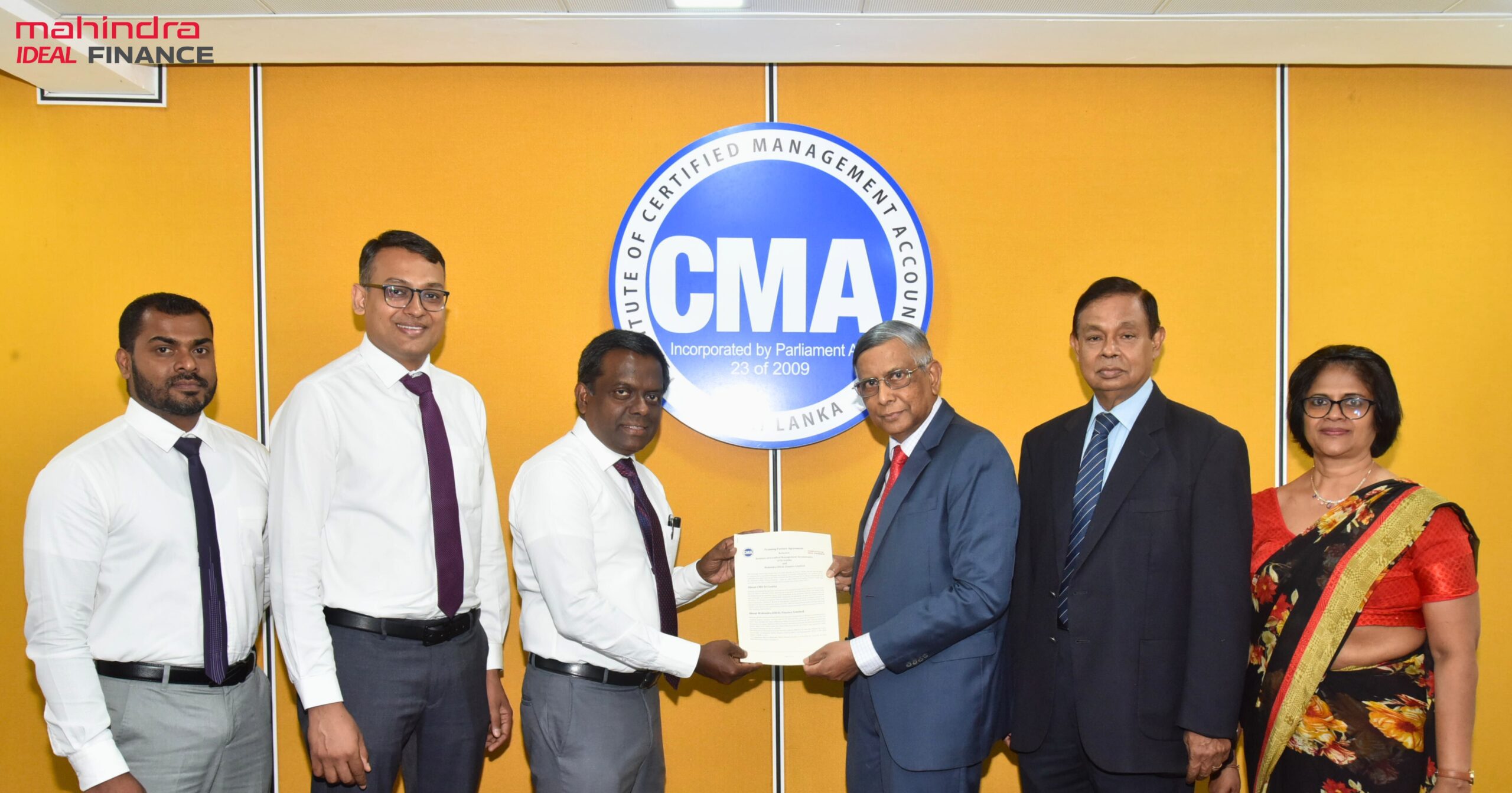 Mahindra Ideal Finance Partner Up with CMA Sri Lanka